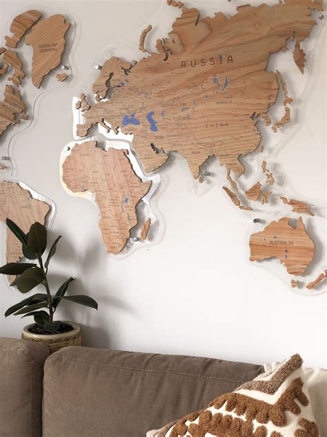 Real Large Wooden World Map By Gadenmap Push Pin Travel Map For Wall