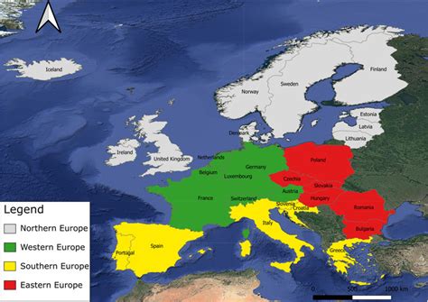 Main Regions Of Europe Based On The United Nations Geoscheme United