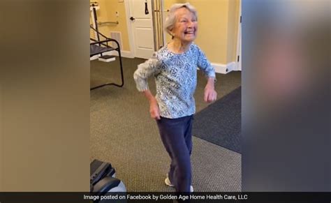 Watch 91 Year Old Woman Celebrates End Of Therapy With A Happy Dance