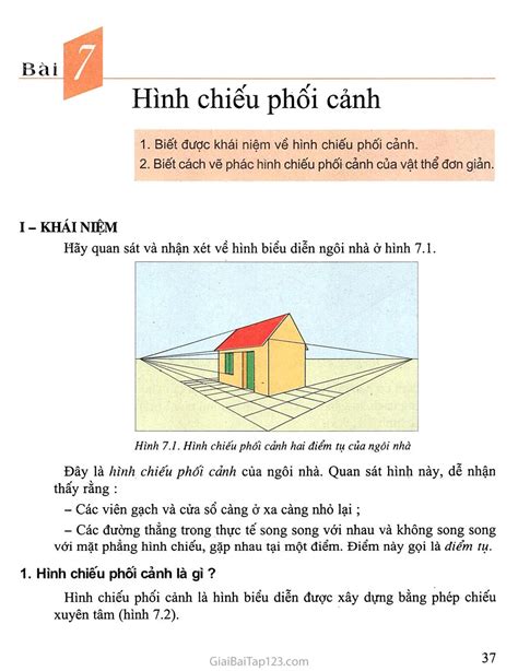 Sgk Công Nghệ 11 Bài 7 Hình Chiếu Phối Cảnh