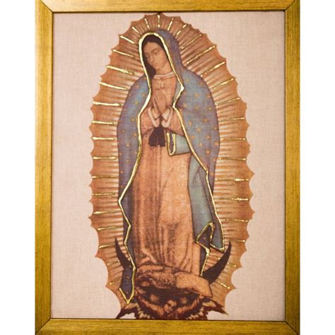 Cuadro Virgen De Guadalupe Con Relieves Dorados Mediano Color Dorado M