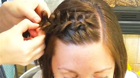 Easy 2 Minute Hairstyle How To French Braid Your Bangs On Short Hair