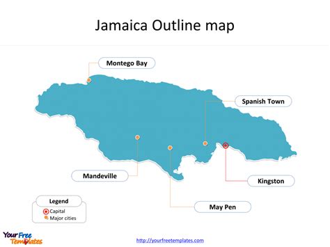 Jamaica Blank Map Printable