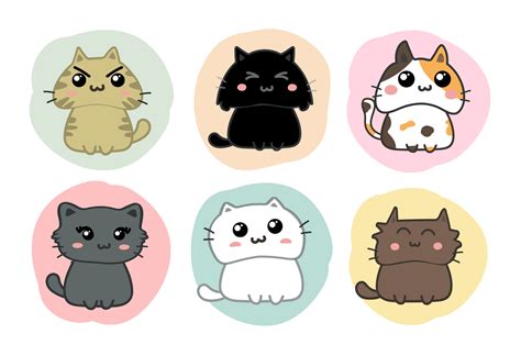 Cute Cats Cartoon Set Vector 3303158 Vector Art At Vecteezy