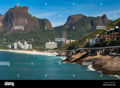 Beautiful Coast Of Rio De Janeiro With Sao Conrado Beach Pedra Da