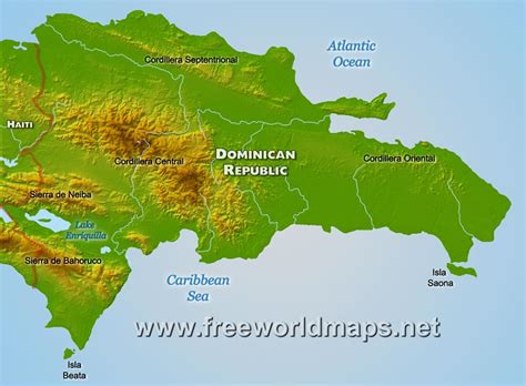 Physical Map Of The Dominican Republic Cities And Towns Map