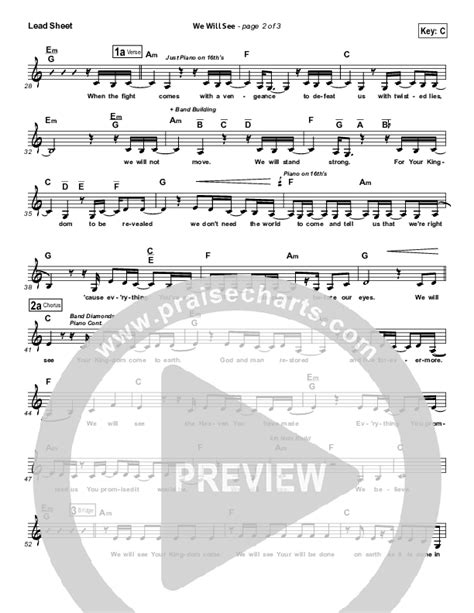 We Will See Sheet Music Pdf Gateway Worship Praisecharts