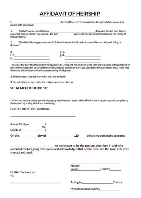 16 Printable How To Fill Out An Affidavit Of Heirship Forms And Images