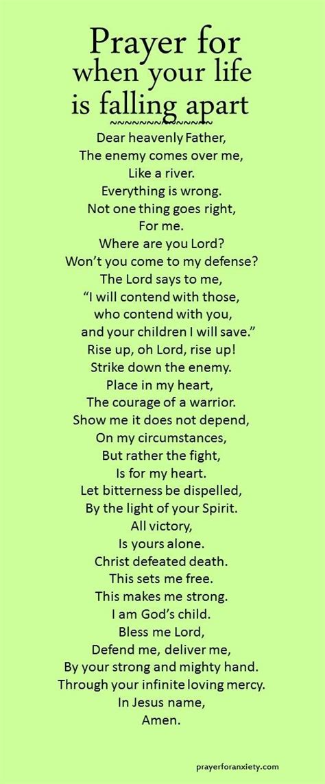 when it seems as if your life is falling apart this prayer can inspire you ask god for