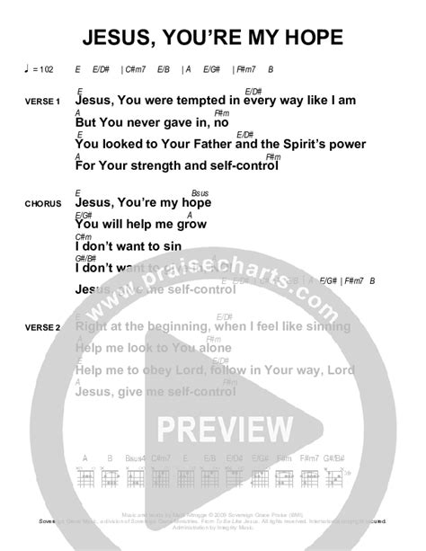 Jesus Youre My Hope Chords Pdf Next Praisecharts