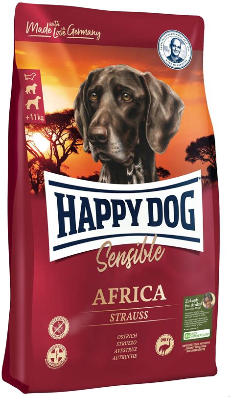 Сухой корм для собак Happy Dog Supreme Sensible страус с картофелем 1