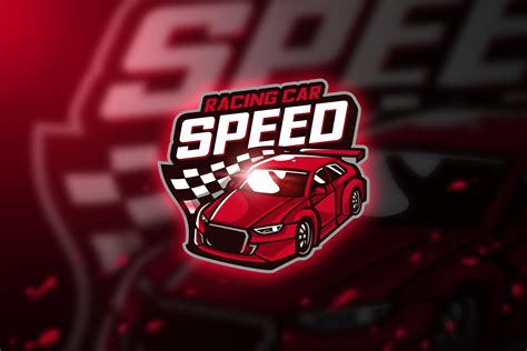 Racing Car Mascot And Esport Logo Creative Logo Templates ~ Creative