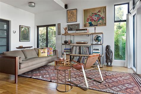 Baroque Kilim Rug In Living Room Scandinavian With Modern Brown Leather