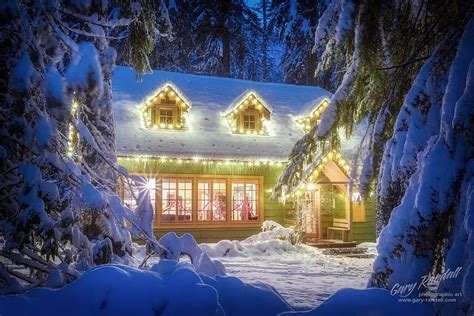 1080p Free Download Christmas Cabin In The Woods House Pine Trees