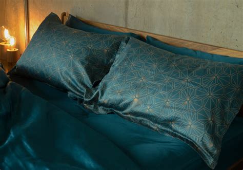 Luxury Dark Teal Bedding Hexagon Natural Bed Company