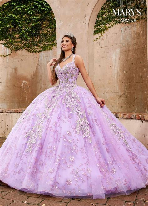 Floral Glitter Lace Quinceanera Dress By Mary S Bridal Mq Quinceanera Dresses Sweet