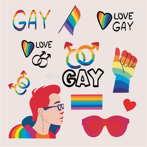 Lgbtq Pride Parade Set Vector Illustration Of A Gay Pride Parade Stock Vector Illustration Of