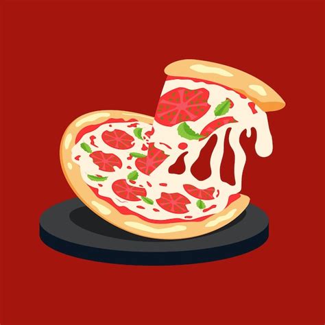 Premium Vector Delicious Margarita Pizza Fast Food Illustration