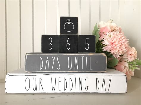 365 Days Wedding Countdown Countdown Blocks For Wedding Etsy