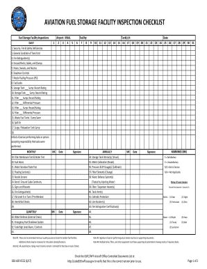 Aviation Fuel Farm Inspection Checklist Fill And Sign Printable