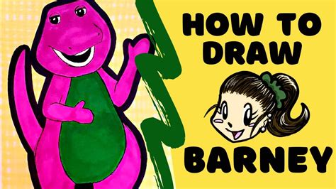How To Draw Barney The Dinosaur Youtube
