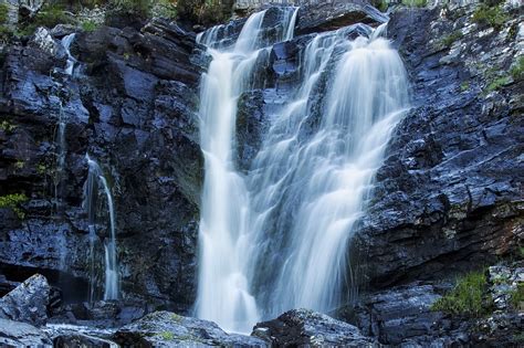 Tipelapse Photo Of Waterfalls During Daytime Highlands Scotland Hd