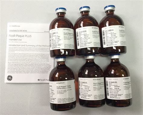 The ge‐healthcare ficoll‐paque plus offers a quick and reliable away of isolating primary human mononuclear cells from whole blood. 现货|FICOLL PAQUE PLUS 6X100 ML