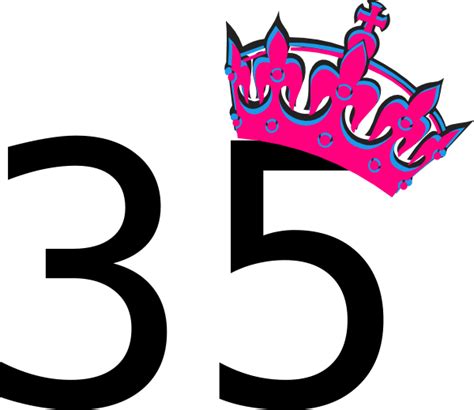 Pink Tilted Tiara And Number 35 Clip Art At Vector Clip Art