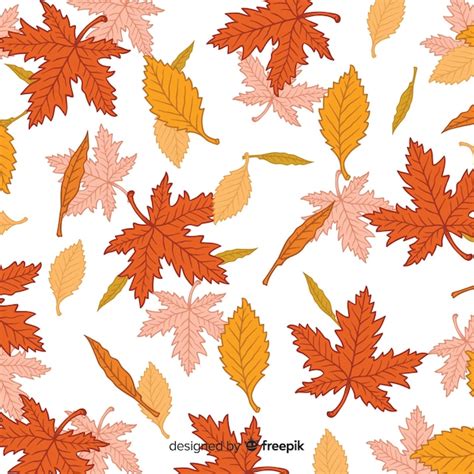 Free Vector Hand Drawn Leaves Autumn Background