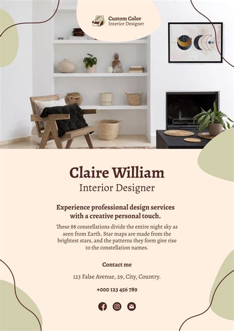 Free Custom Color Interior Designer Poster Template