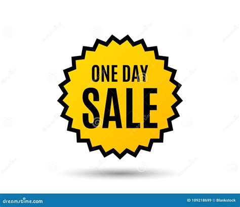 One Day Sale Special Offer Price Sign Stock Vector Illustration Of