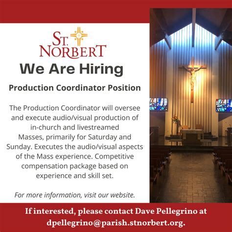 Join The St Norbert Team St Norbert Parish
