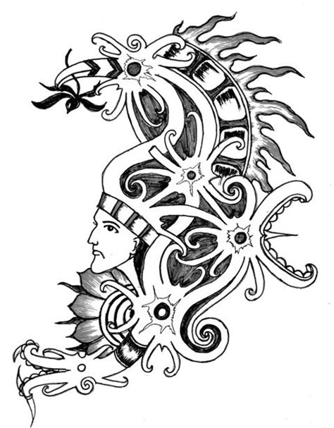 Motif tato lainnya adalah bunga terung yang biasanya digambar di pundak para pemuda dayak. Motif Dayak