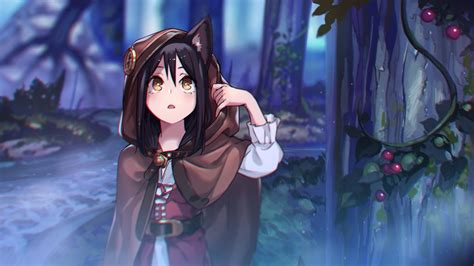 Hoodie Wolf Kawaii Anime Girl Anime Wallpaper Hd