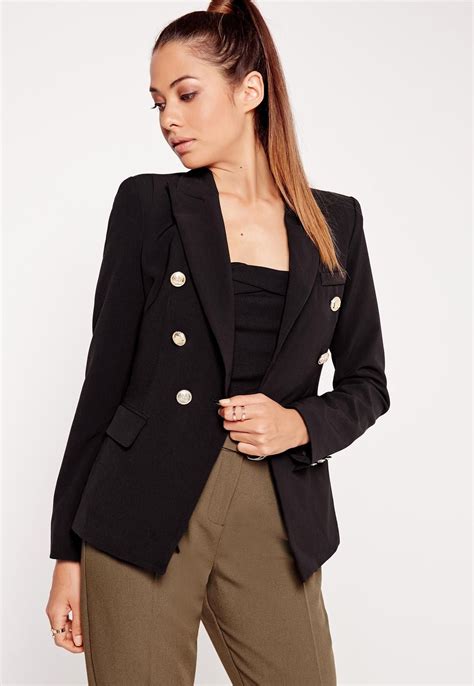 Missguided Military Style Blazer Black Military Inspired Jacket