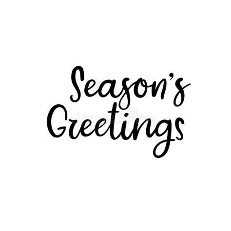 Season`s Greetings Hand Lettering Greeting Card Vector Illistration