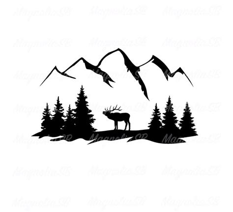 Free 238 Silhouette Mountain Scene Nature Svg Svg Png Eps Dxf File