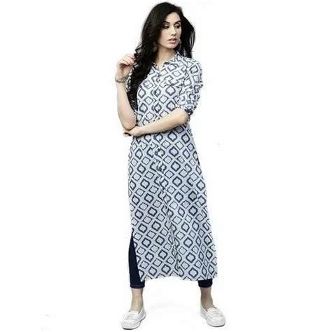 Party Wear Straight Ladies Printed Cotton Kurti Size M Xxl Wash Care Dry Clean At Rs 200