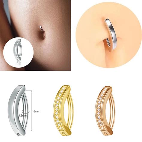 Sliver Navel Piercing Simple Belly Ring Gold Belly Button Piercing Jewelry Women Body Piercing