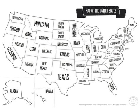 United States Map With State Names And Capitals Printable Save