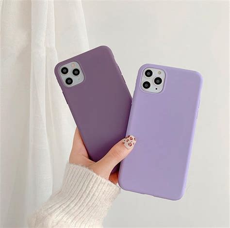 Purple Matte Soft Tpu Phone Case For Iphone12 Pro Max 7 8 Plus11 Pro X