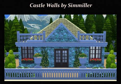 Mod The Sims Castle Walls 15 Colours Of Stone Walls By Simmiller