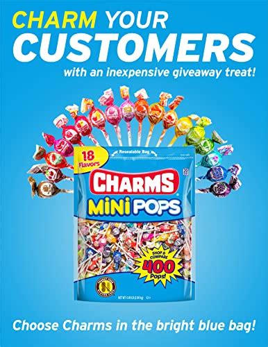 Tootsie Roll Charms Mini Pops 18 Flavors 400 Count Individually