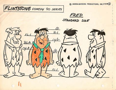 Hanna Barbera Fred Flintstone Cartoon Character Design Character