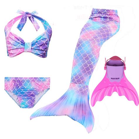 Free Ship Girls Mermaid Tail For Swimming Cosplay Swimsuit Kids