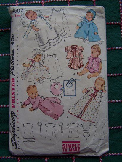 Vintage Baby Layette Sewing Patterns 4507 Dress Coat