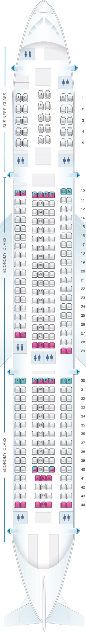 Seat Map Asiana Airlines Airbus A330 300 290pax Seatmaestro