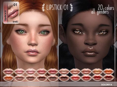 Soloriya Eyes N 01 02 Lipstick N 01 Sims 4