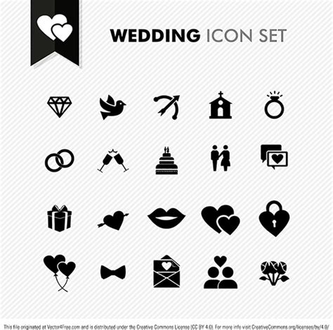 Wedding Icon Vector Set Vectors Graphic Art Designs In Editable Ai