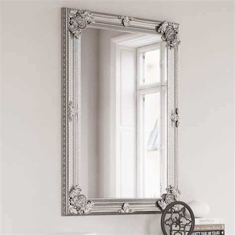 Antique French Style Silver Wall Mirror 80x115 Cm Silver Wall Mirror